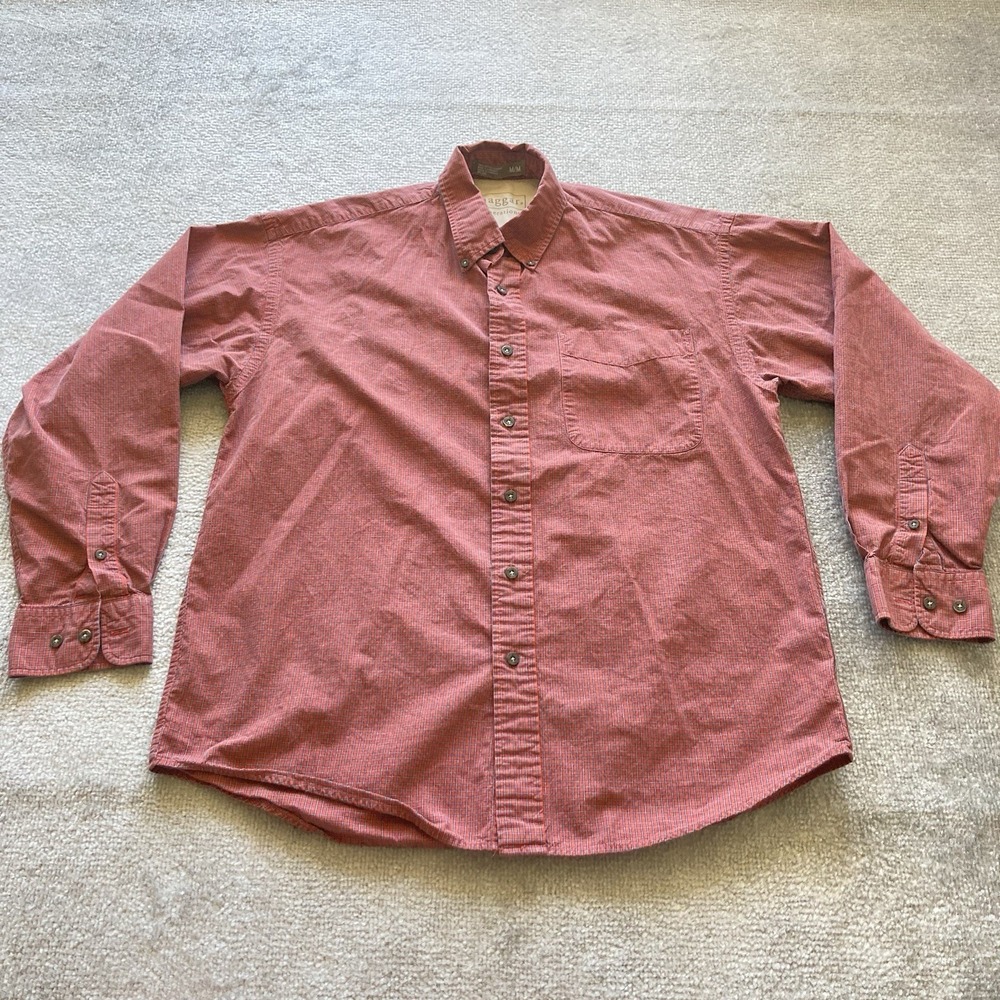 Haggar Plaid Shirt Jacket‎ Mens M Red Button Down Shacket Cotton